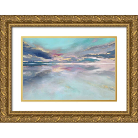 Reflection Basin  Gold Ornate Wood Framed Art Print with Double Matting by Isabelle Z