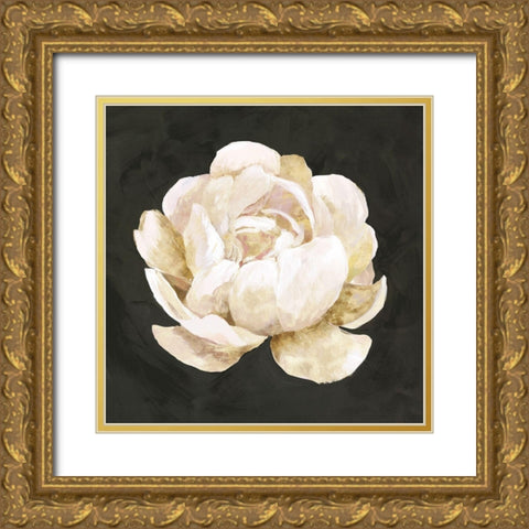 White Blooming Flower I  Gold Ornate Wood Framed Art Print with Double Matting by Isabelle Z