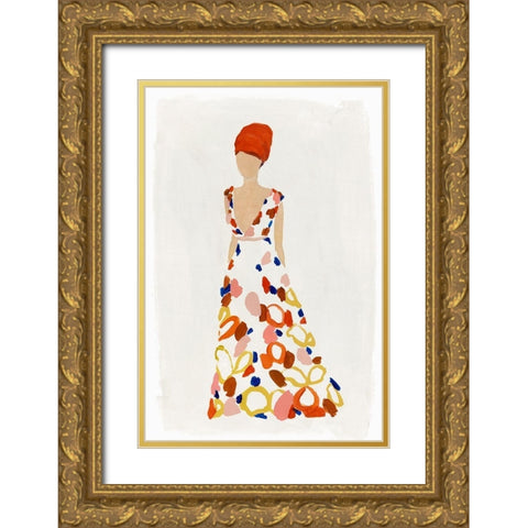 Floral Fashion III Gold Ornate Wood Framed Art Print with Double Matting by Isabelle Z