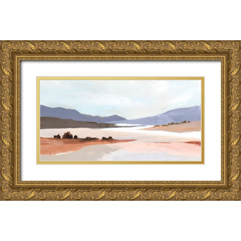 Blushing Land Gold Ornate Wood Framed Art Print with Double Matting by Isabelle Z