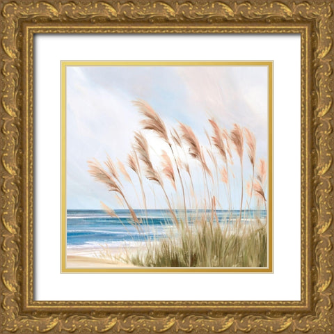 Beach Pampas Gold Ornate Wood Framed Art Print with Double Matting by Isabelle Z
