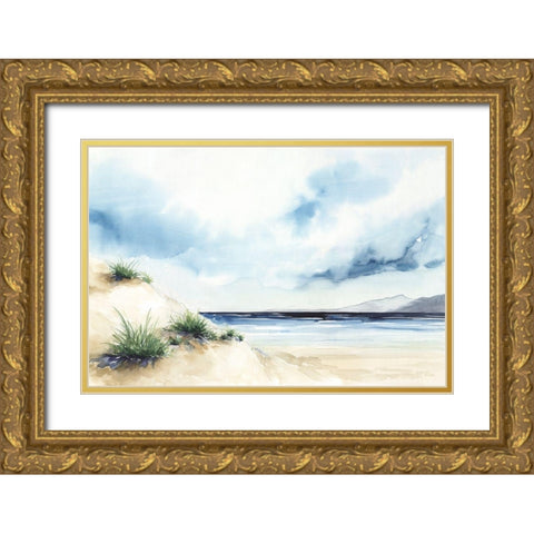 Sandy Beach I Gold Ornate Wood Framed Art Print with Double Matting by Isabelle Z