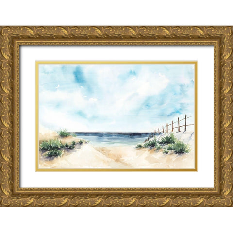 Sandy Beach II Gold Ornate Wood Framed Art Print with Double Matting by Isabelle Z