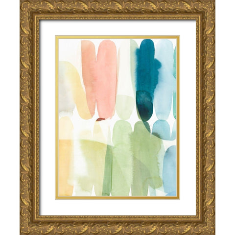 Rounded Overlay I Gold Ornate Wood Framed Art Print with Double Matting by Isabelle Z