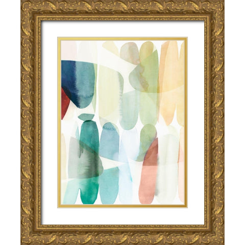 Rounded Overlay II Gold Ornate Wood Framed Art Print with Double Matting by Isabelle Z