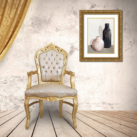 Vases I Gold Ornate Wood Framed Art Print with Double Matting by Isabelle Z