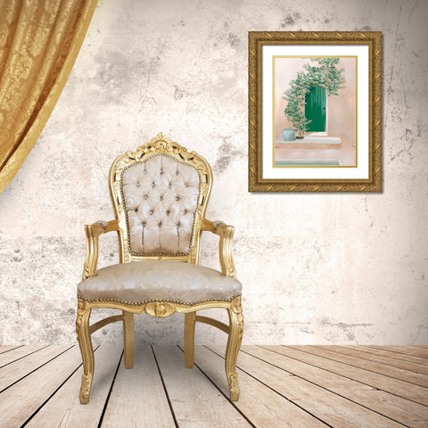 Flowers to Welcome you Home I Gold Ornate Wood Framed Art Print with Double Matting by Isabelle Z
