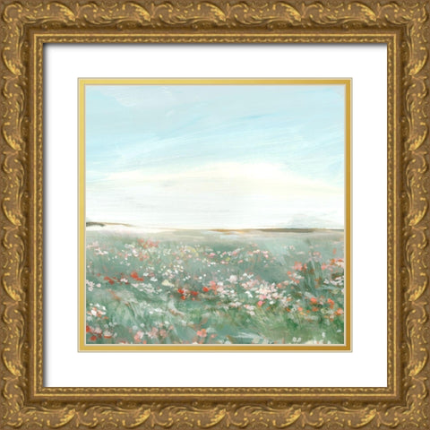 Wildflower Meadow I Gold Ornate Wood Framed Art Print with Double Matting by Isabelle Z