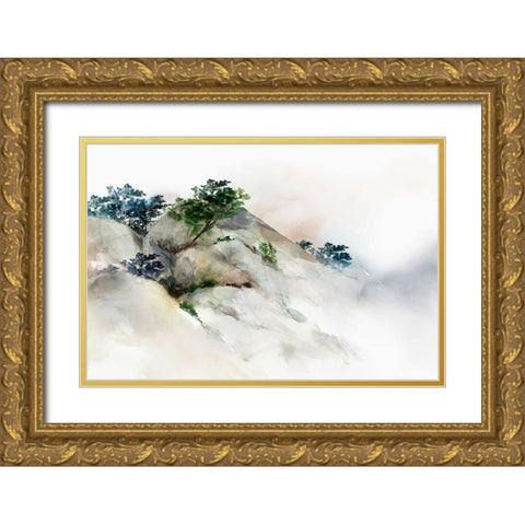Cliff of Kaji II  Gold Ornate Wood Framed Art Print with Double Matting by Isabelle Z