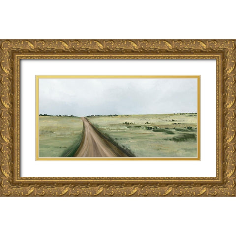 Country Road  Gold Ornate Wood Framed Art Print with Double Matting by Isabelle Z
