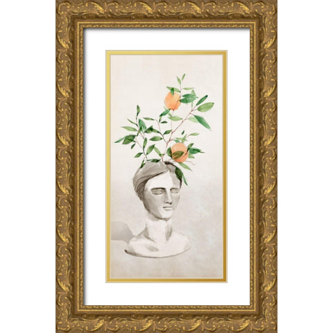 Head Planter II Gold Ornate Wood Framed Art Print with Double Matting by Isabelle Z