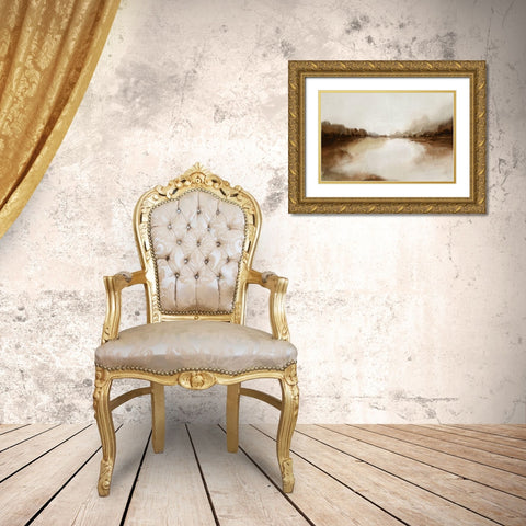 Firestone Lakeview  Gold Ornate Wood Framed Art Print with Double Matting by Isabelle Z