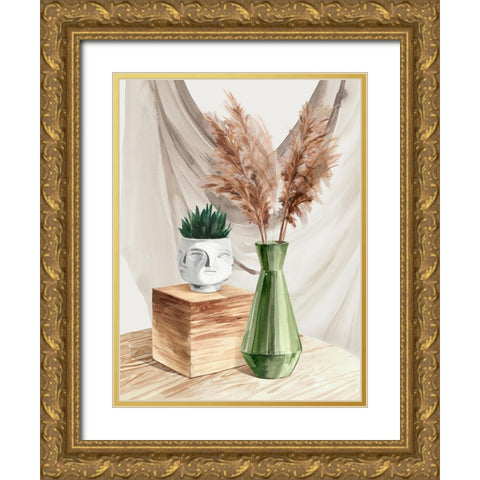 Shimmering Vase I  Gold Ornate Wood Framed Art Print with Double Matting by Isabelle Z