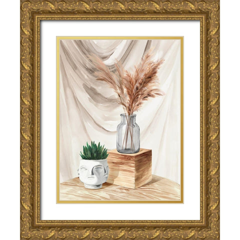 Shimmering Vase II Gold Ornate Wood Framed Art Print with Double Matting by Isabelle Z