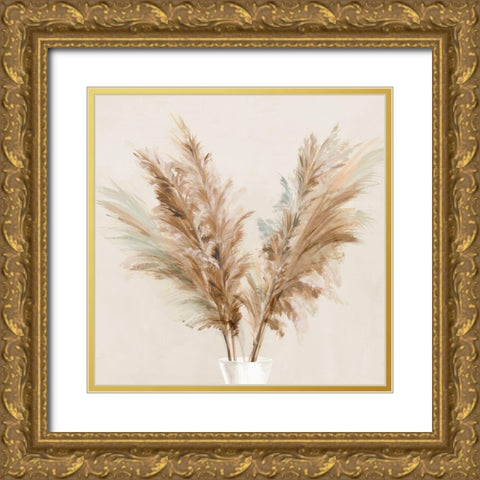 Pampas Picks I  Gold Ornate Wood Framed Art Print with Double Matting by Isabelle Z