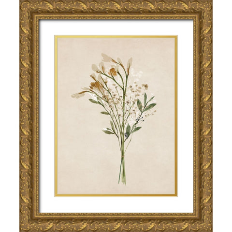 Vintage Dried Bunch II Gold Ornate Wood Framed Art Print with Double Matting by Isabelle Z
