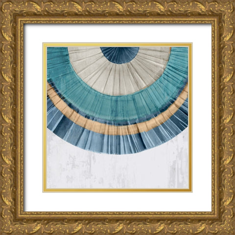 Arizona Fan II Blue Version Gold Ornate Wood Framed Art Print with Double Matting by Isabelle Z