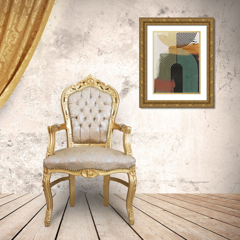 Bolded I  Gold Ornate Wood Framed Art Print with Double Matting by Isabelle Z