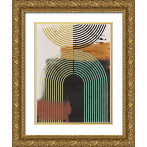 Bolded I  Gold Ornate Wood Framed Art Print with Double Matting by Isabelle Z