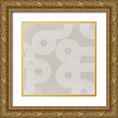 Fluxus I  Gold Ornate Wood Framed Art Print with Double Matting by Isabelle Z