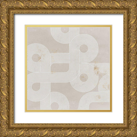 Fluxus II  Gold Ornate Wood Framed Art Print with Double Matting by Isabelle Z