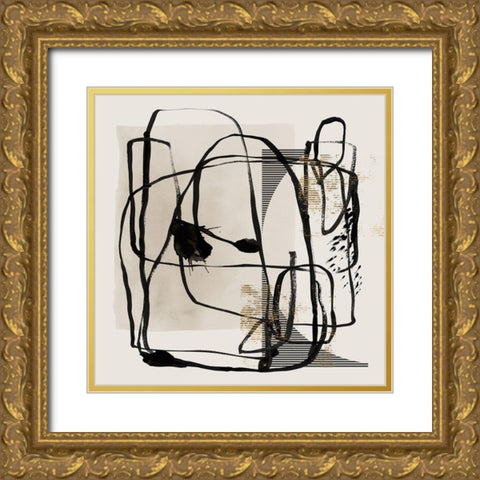 Blotted I Gold Ornate Wood Framed Art Print with Double Matting by Isabelle Z