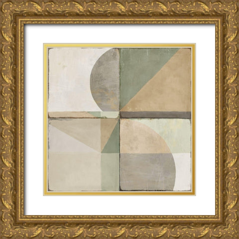Green Tile II  Gold Ornate Wood Framed Art Print with Double Matting by Isabelle Z