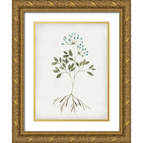 Rooted Floral III Gold Ornate Wood Framed Art Print with Double Matting by Isabelle Z