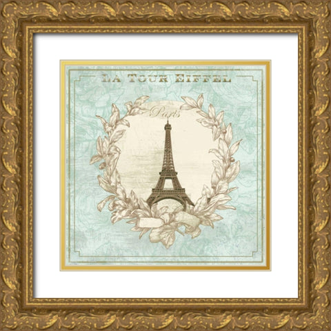 Tour De Eiffel Gold Ornate Wood Framed Art Print with Double Matting by Fischer, Davud