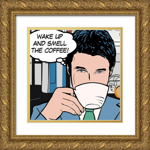 Java Comic I Gold Ornate Wood Framed Art Print with Double Matting by Fischer, David