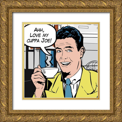 Java Comic II Gold Ornate Wood Framed Art Print with Double Matting by Fischer, David