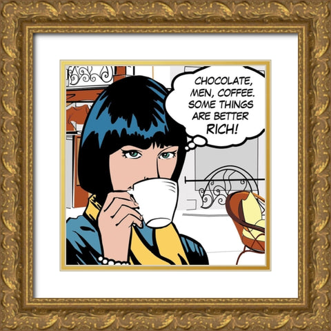 Java Comic IV Gold Ornate Wood Framed Art Print with Double Matting by Fischer, David