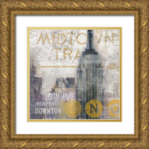 NY I Gold Ornate Wood Framed Art Print with Double Matting by Fischer, David