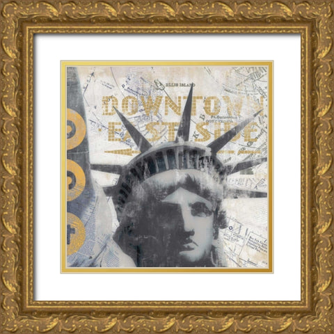 NY II Gold Ornate Wood Framed Art Print with Double Matting by Fischer, David