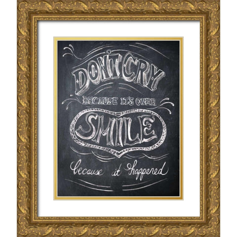 Smile - Mini Gold Ornate Wood Framed Art Print with Double Matting by Fontaine, Drako