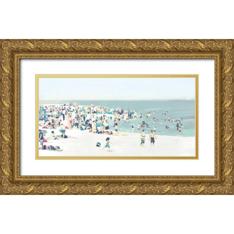 The Beach Gold Ornate Wood Framed Art Print with Double Matting by Fontaine, Drako