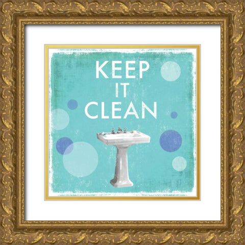 Keep it Clean Gold Ornate Wood Framed Art Print with Double Matting by Fontaine, Drako