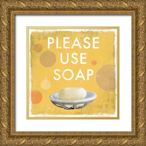 Please Use Soap Gold Ornate Wood Framed Art Print with Double Matting by Fontaine, Drako