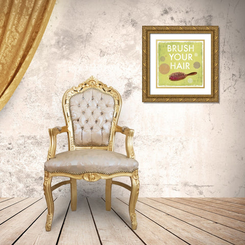 Brush your Hair - Mini Gold Ornate Wood Framed Art Print with Double Matting by Fontaine, Drako