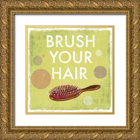Brush your Hair - Mini Gold Ornate Wood Framed Art Print with Double Matting by Fontaine, Drako