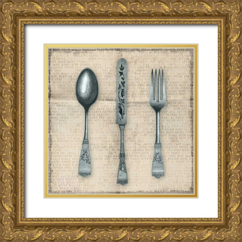 Dinners Design - Mini Gold Ornate Wood Framed Art Print with Double Matting by Fontaine, Drako