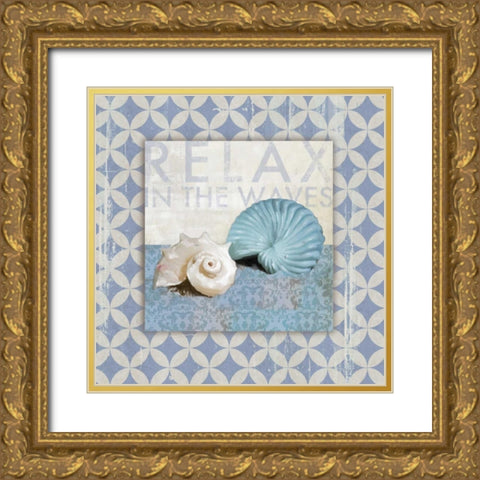 Shell Geo I - Mini Gold Ornate Wood Framed Art Print with Double Matting by Fontaine, Drako