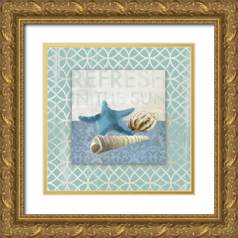 Shell Geo II - Mini Gold Ornate Wood Framed Art Print with Double Matting by Fontaine, Drako