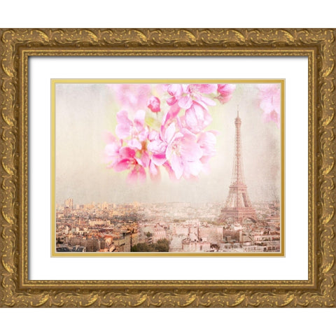 Tour Eiffel Rose Gold Ornate Wood Framed Art Print with Double Matting by Lane, Georgianna