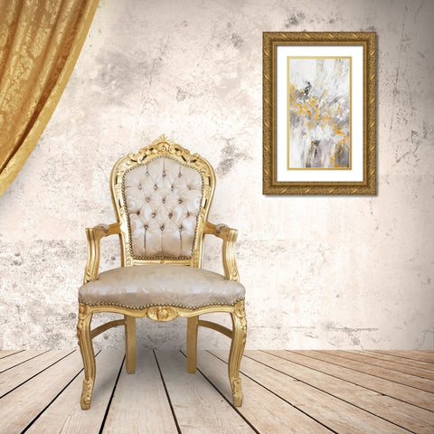 Flow White I Gold Ornate Wood Framed Art Print with Double Matting by Gardner, Jennifer