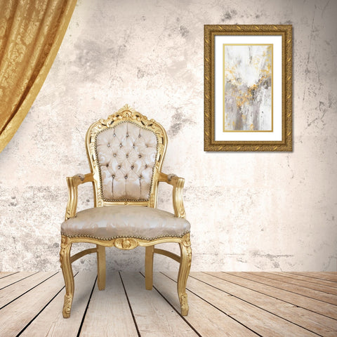 Flow White II Gold Ornate Wood Framed Art Print with Double Matting by Gardner, Jennifer