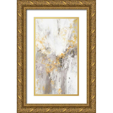 Flow White II Gold Ornate Wood Framed Art Print with Double Matting by Gardner, Jennifer