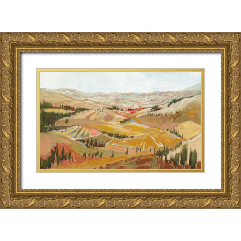 Rolling Hills Tuscany Gold Ornate Wood Framed Art Print with Double Matting by Gardner, Jennifer