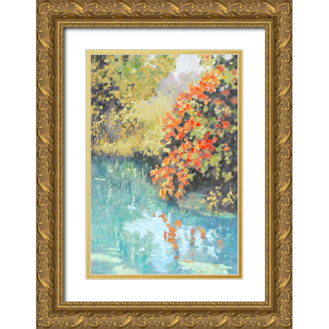 Stream Side II Gold Ornate Wood Framed Art Print with Double Matting by Reynolds, Graham