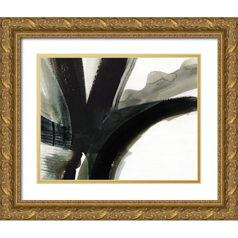 Midnight Abstract III Gold Ornate Wood Framed Art Print with Double Matting by Guna Bianka